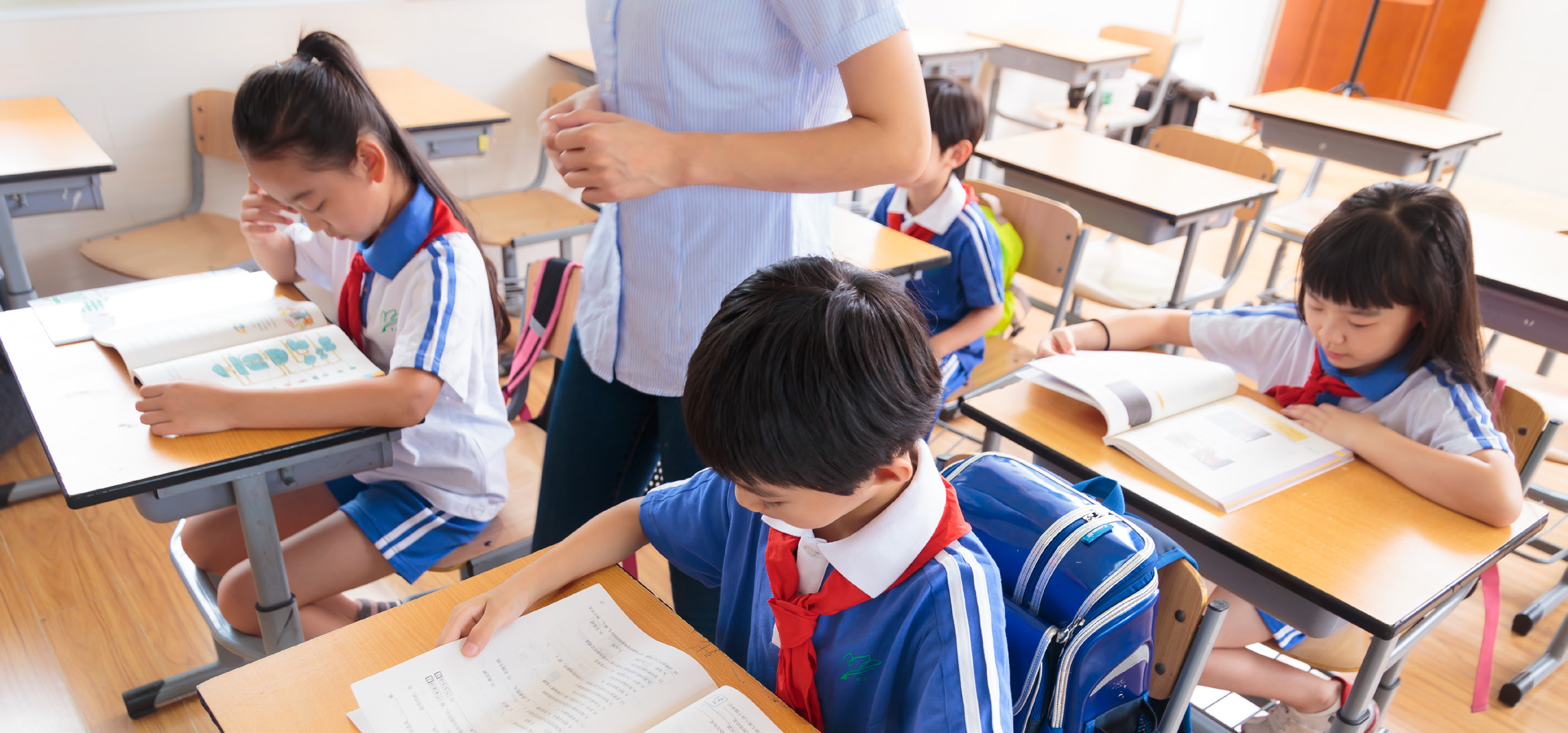 Children at school desks